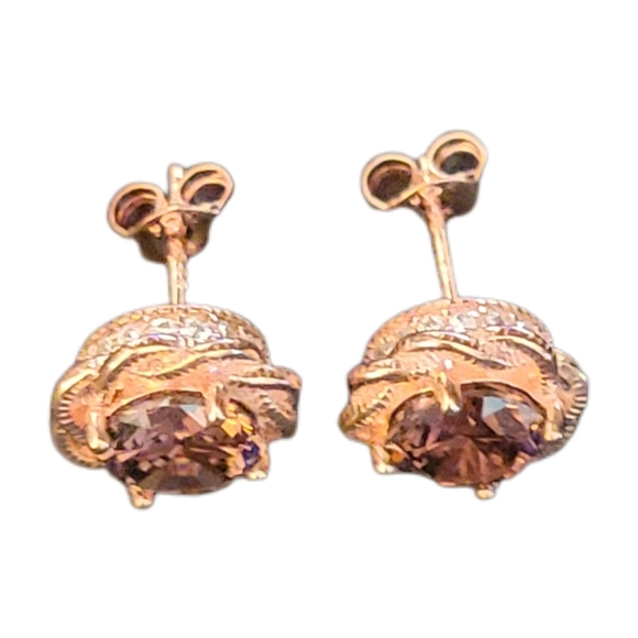 Bella Luce Esotica 10k Rose Gold 925 NWT Stud Earrings - Picture 4 of 6